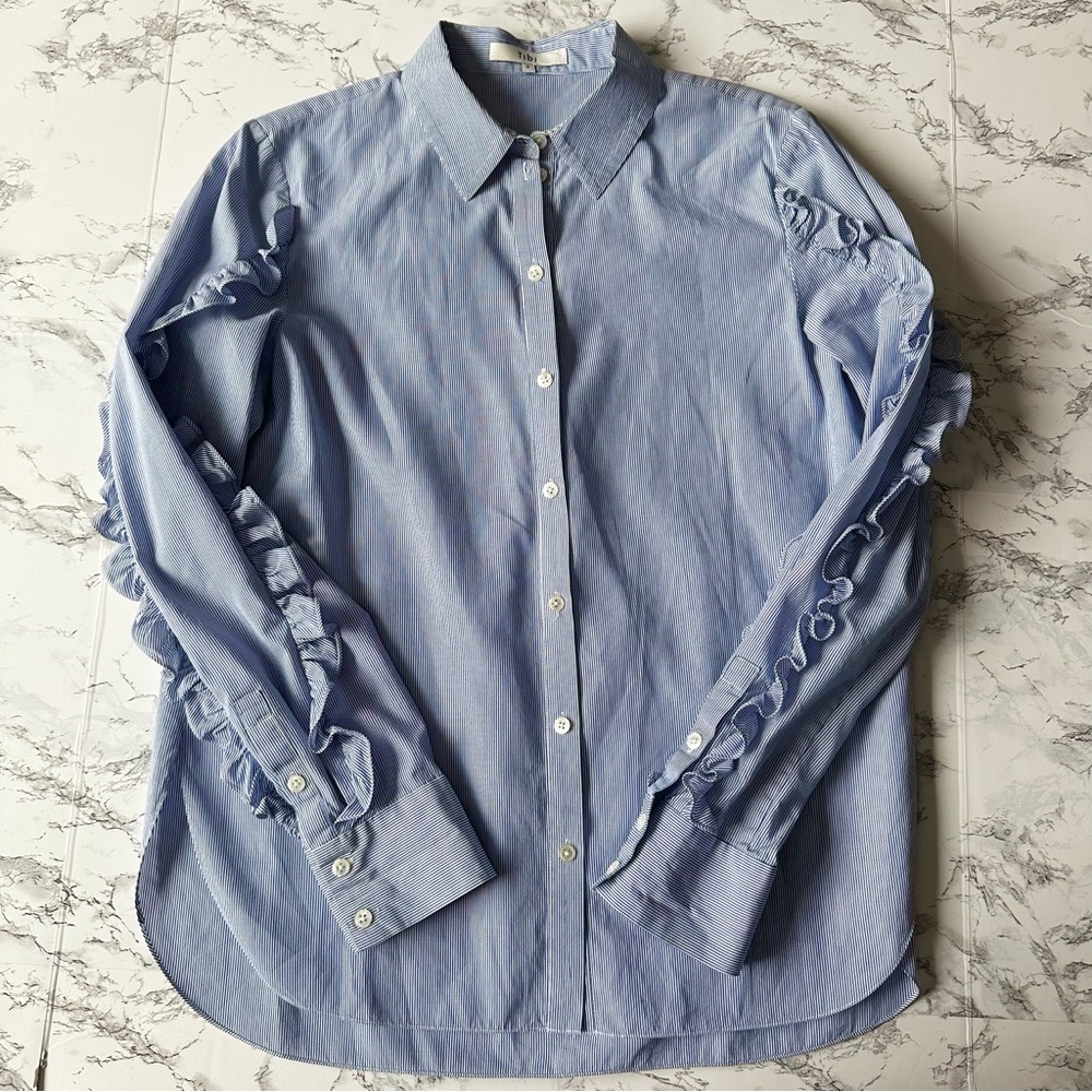 Tibi Ruffle Button Down Shirt - Picture 3 of 9